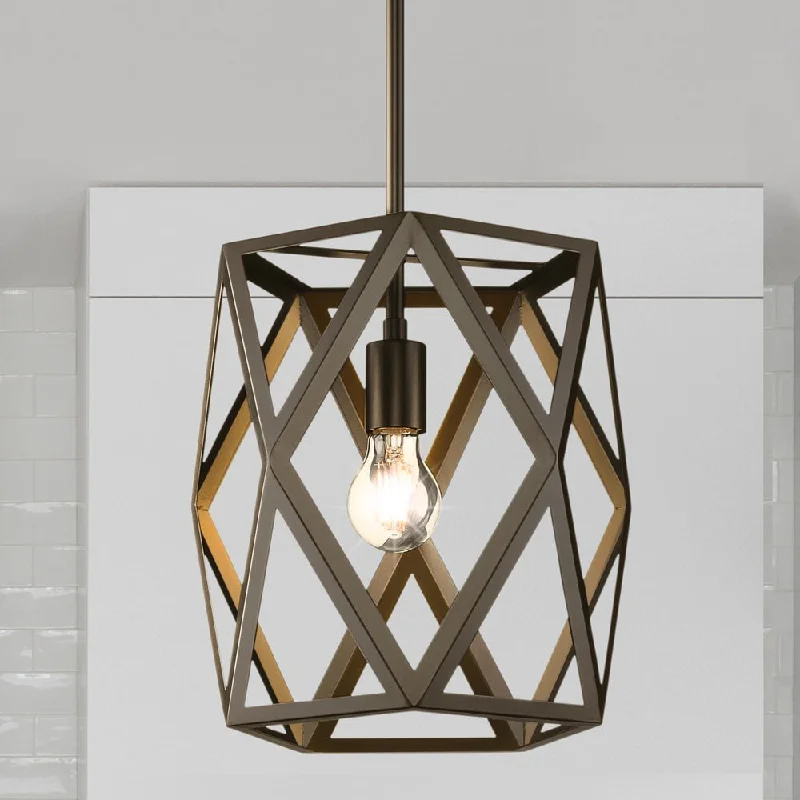 Mediterranean - Style Ceiling Lights with Terra - Cotta and Ceramic DetailsMediterranean - Style Ceiling Lights with Terra - Cotta and Ceramic DetailsUHP4832 Modern Indoor Pendant, 11-7/8''H x 12"W x 12''D, Architectural Bronze Finish, Mohall Collection