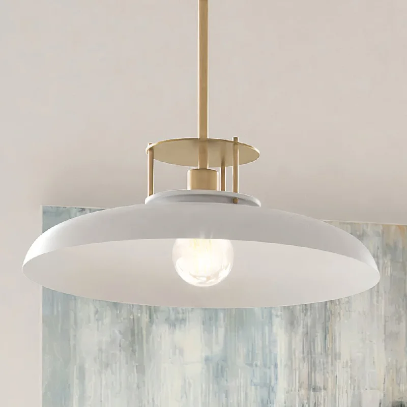 Mid - Century Modern Ceiling Lights with Simple, Sleek LinesMid - Century Modern Ceiling Lights with Simple, Sleek LinesULB2192 Transitional Pendant, 8''H x 20''W, Matte White and Gold Finish, Westport Collection Mid - Century Modern Ceiling Lights with Simple, Sleek LinesMid - Century Modern Ceiling Lights with Simple, Sleek LinesULB2192 Transitional Pendant, 8''H x 20''W, Matte White and Gold Finish, Westport Collection