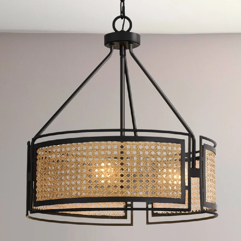 Gothic Ceiling Lights with Dark Metalwork and Pointed ArchesGothic Ceiling Lights with Dark Metalwork and Pointed ArchesUQL5000 Bohemian Indoor Pendant, 19.50''H x 18.00''W x 18.00''D, Matte Black Finish, Hannover Collection