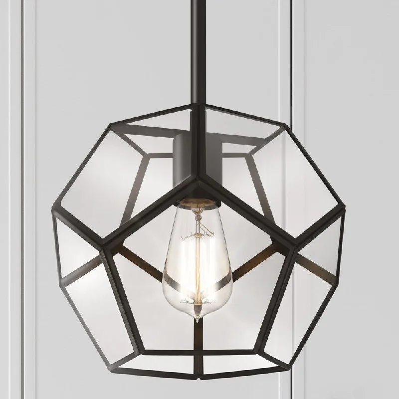 Industrial Style Ceiling Lights with Exposed Bulbs and Metal CagesIndustrial Style Ceiling Lights with Exposed Bulbs and Metal CagesUQL5020 Modern Indoor Pendant, 8.25''H x 9.50''W x 9.50''D, Matte Black Finish, San Sebastian Collection