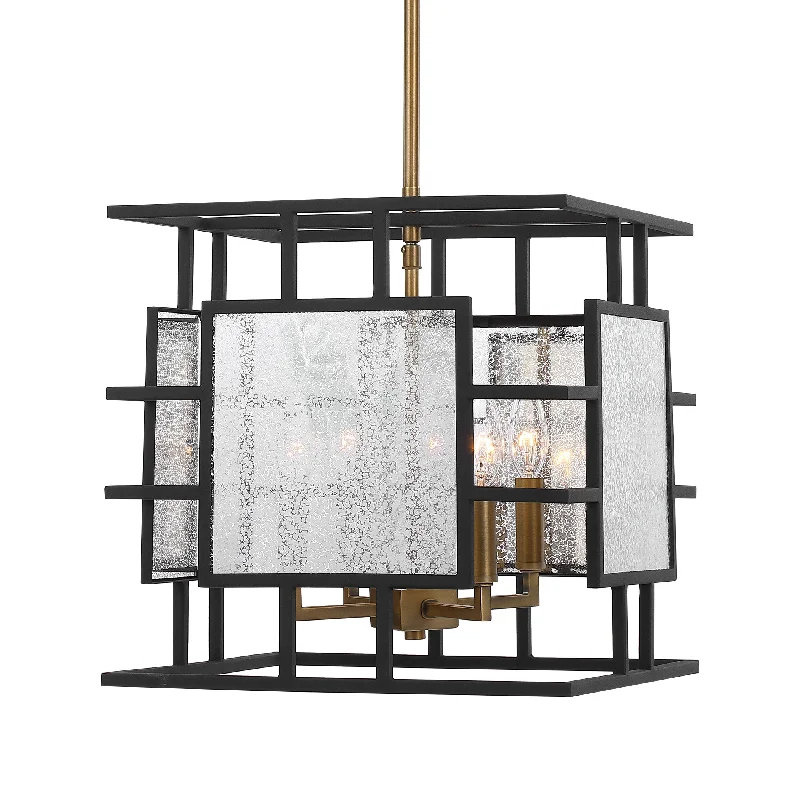 Art Deco Ceiling Lights with Geometric Patterns and Metallic FinishesArt Deco Ceiling Lights with Geometric Patterns and Metallic FinishesUttermost 21543 Holmes 4 Light Geometric Pendant