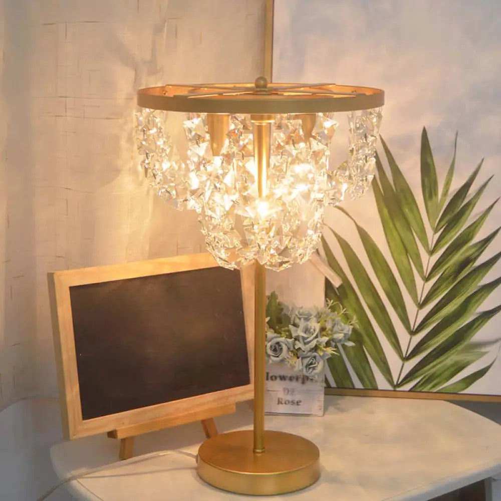 modern minimalist table lamps for contemporary living roomsmodern minimalist table lamps for contemporary living roomsRukbat - 1-Bulb 1-Bulb Faceted Glass Table Light Minimalist Gold Living Room Nightstand Lamp with Chain