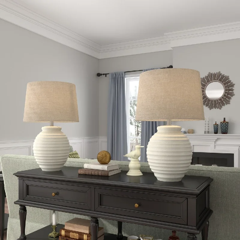 modern minimalist table lamps for contemporary living roomsmodern minimalist table lamps for contemporary living rooms23.75" Coastal Beige Ceramic Table Lamp Set - Set of 2