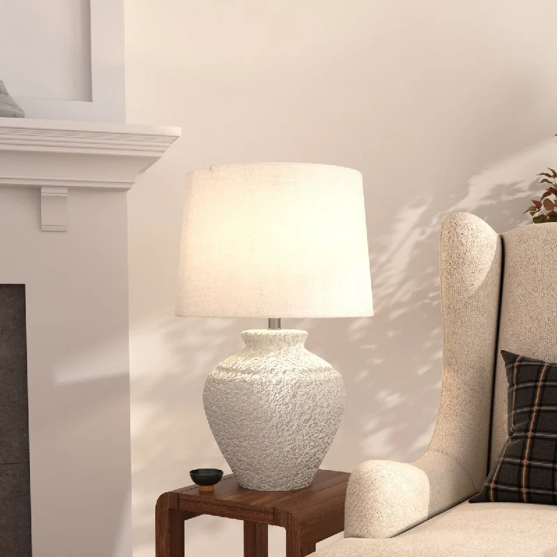 leather table lamps with a distressed texture for a rugged charmleather table lamps with a distressed texture for a rugged charm25" Farmhouse Ceramic Table Lamp Set - Set of 2