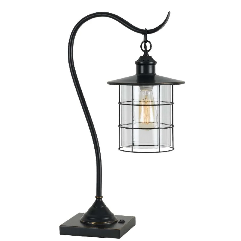 industrial style table lamps with exposed bulbs for loft apartmentsindustrial style table lamps with exposed bulbs for loft apartments25 Inch Metal Downbridge Design Desk Lamp With Caged Shade, Dark Bronze By Benzara
