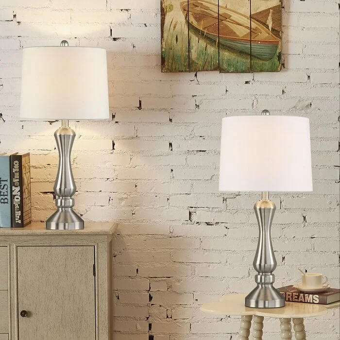 crystal table lamps with dazzling prisms for a glamorous effectcrystal table lamps with dazzling prisms for a glamorous effect26.5" Metal Bedside Table Lamp Set