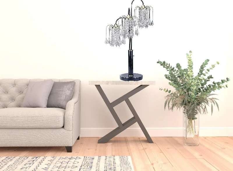 modern minimalist table lamps for contemporary living roomsmodern minimalist table lamps for contemporary living rooms34" Black Metal Three Light Chandelier Table Lamp By Homeroots