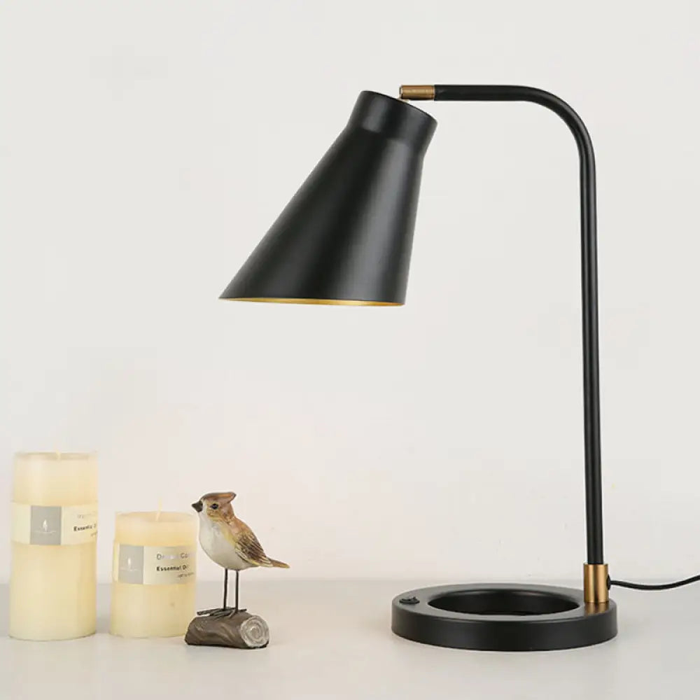 metal table lamps with a matte black finish for a sleek appearancemetal table lamps with a matte black finish for a sleek appearanceNoemi - Black Minimalist Metal Table Light with Angled Shade and Squared Stand