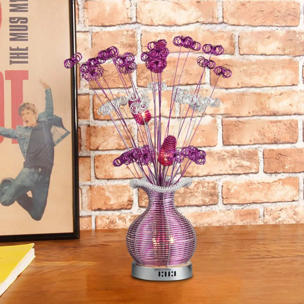 asian inspired table lamps with bamboo accents for a zen atmosphereasian inspired table lamps with bamboo accents for a zen atmosphereSophia - Purple Art Deco Plant and Vase Nightstand Light Aluminum Wire LED Night Table Lamp in Purple