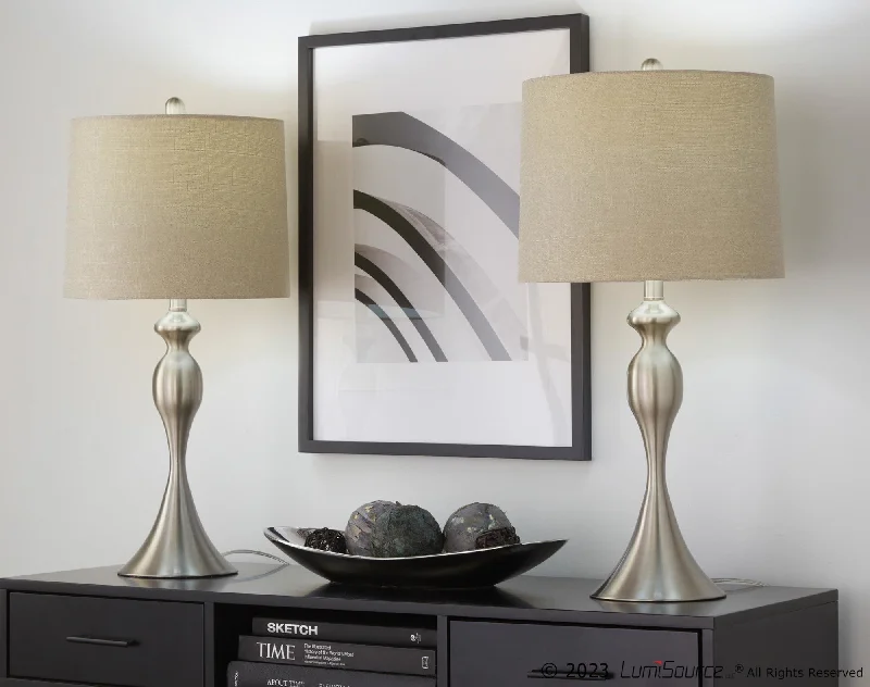 Brushed Nickel, Light Grey Linen