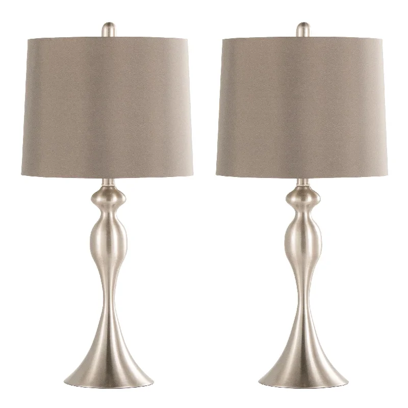 Brushed Nickel, Taupe Satin
