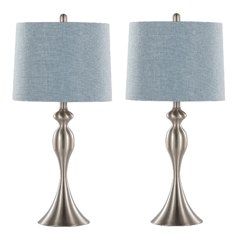 Brushed Nickel, Light Blue Linen