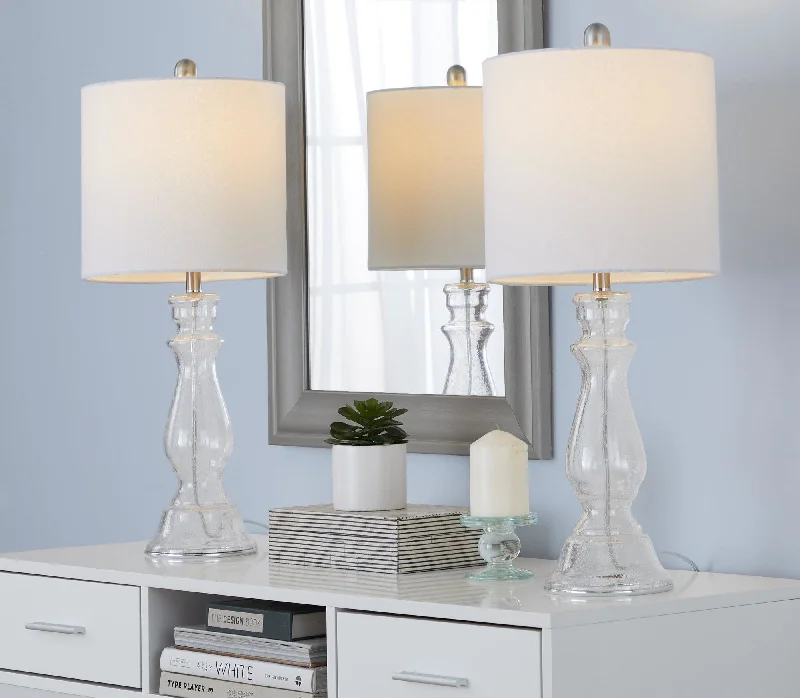 crystal table lamps with dazzling prisms for a glamorous effectcrystal table lamps with dazzling prisms for a glamorous effectBishop 24" Glass Table Lamp - Set of 2 By LumiSource - GTG25-BISHOP CLBNIW2