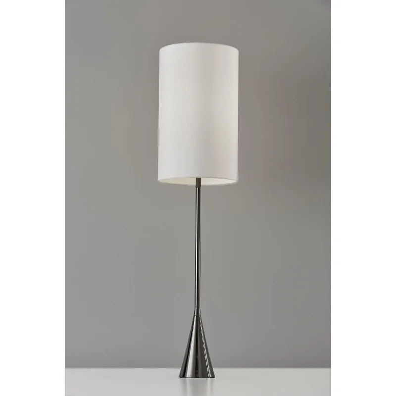 industrial style table lamps with exposed bulbs for loft apartmentsindustrial style table lamps with exposed bulbs for loft apartmentsBlack Nickel Finish Metal Tall White Shade Table Lamp By Homeroots