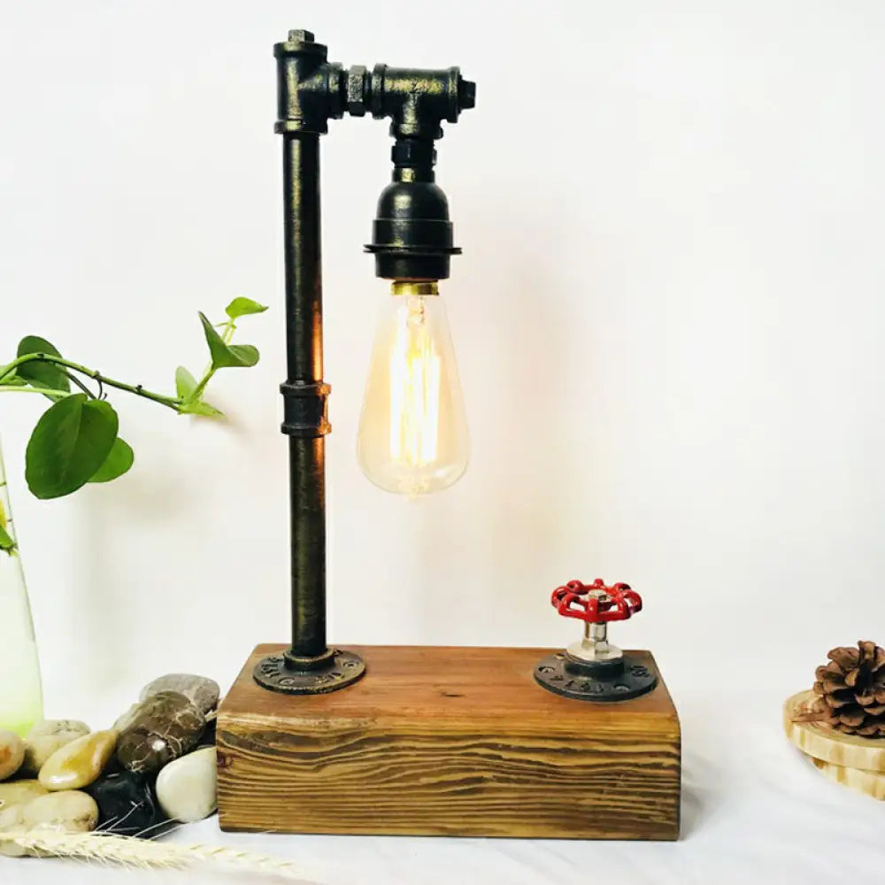 gothic style table lamps with dark finishes for a mysterious lookgothic style table lamps with dark finishes for a mysterious lookIndustrial Iron 1-Light Bedroom Night Lamp with Bronze Finish, Wooden Base, and Dimmer Switch