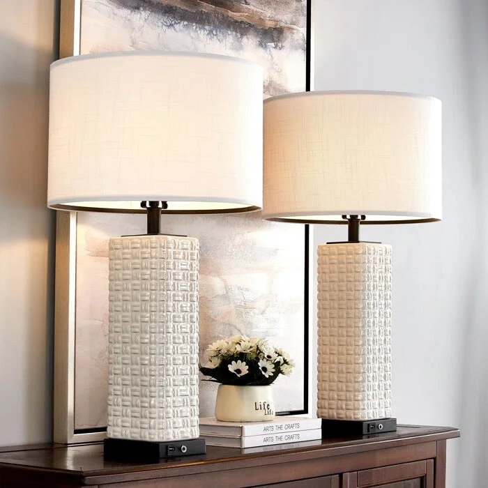 asian inspired table lamps with bamboo accents for a zen atmosphereasian inspired table lamps with bamboo accents for a zen atmosphereCeramic USB Table Lamp Set