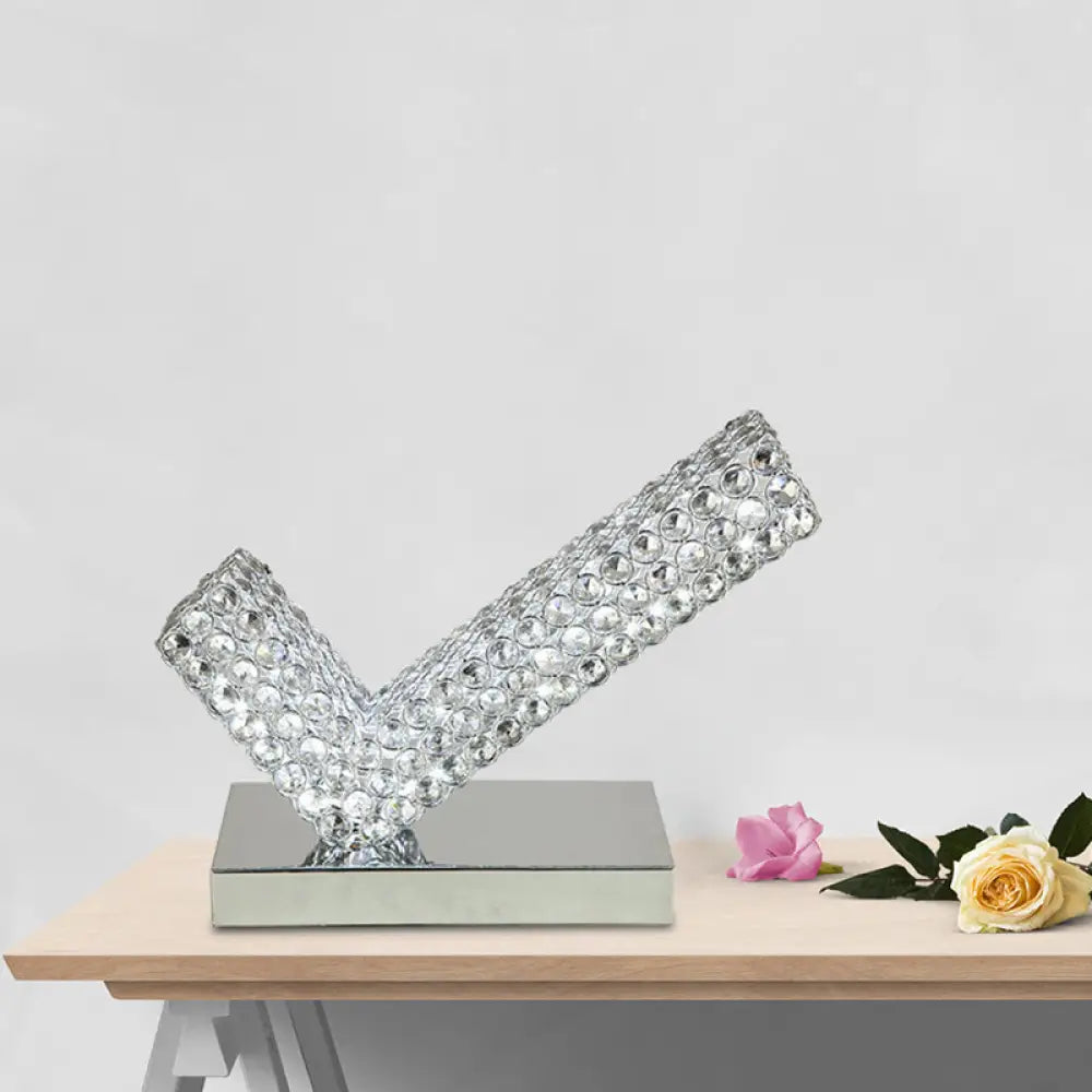 glass table lamps with a frosted surface for soft light diffusionglass table lamps with a frosted surface for soft light diffusionJade - Modern Chrome Angled Night Table Lamp Modernism Beveled Crystal LED Study Room Desk Lamp