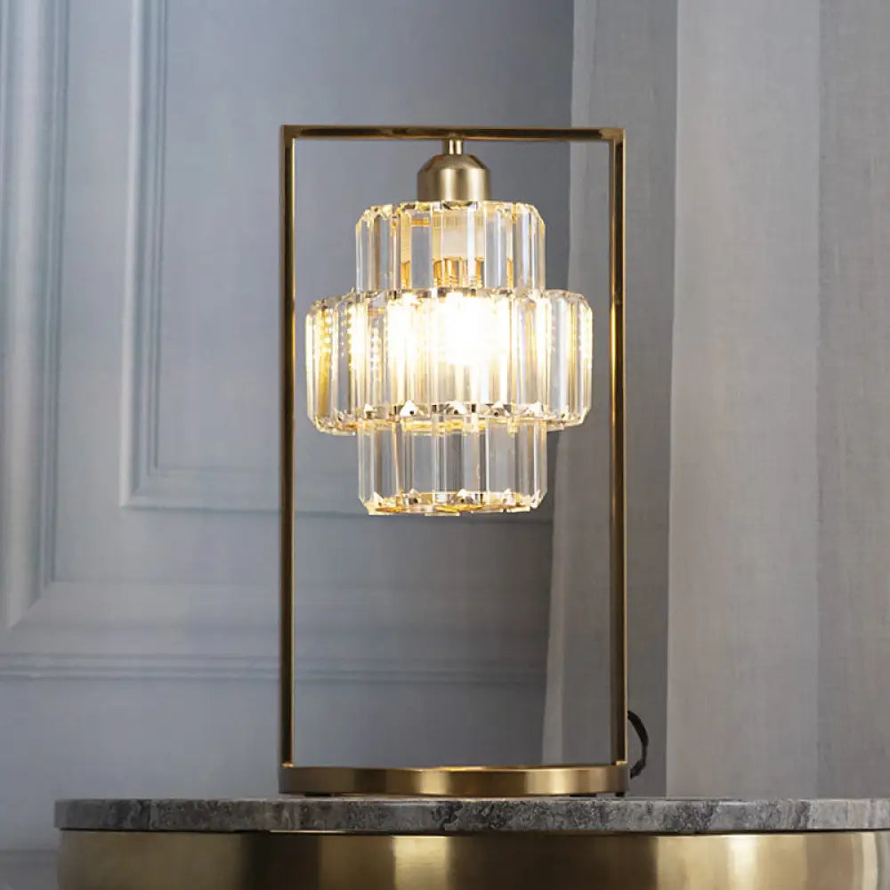 industrial style table lamps with exposed bulbs for loft apartmentsindustrial style table lamps with exposed bulbs for loft apartmentsGabriella - Simplistic 1-Head Brass Finish Night Lamp with Rectangle Frame - Clear