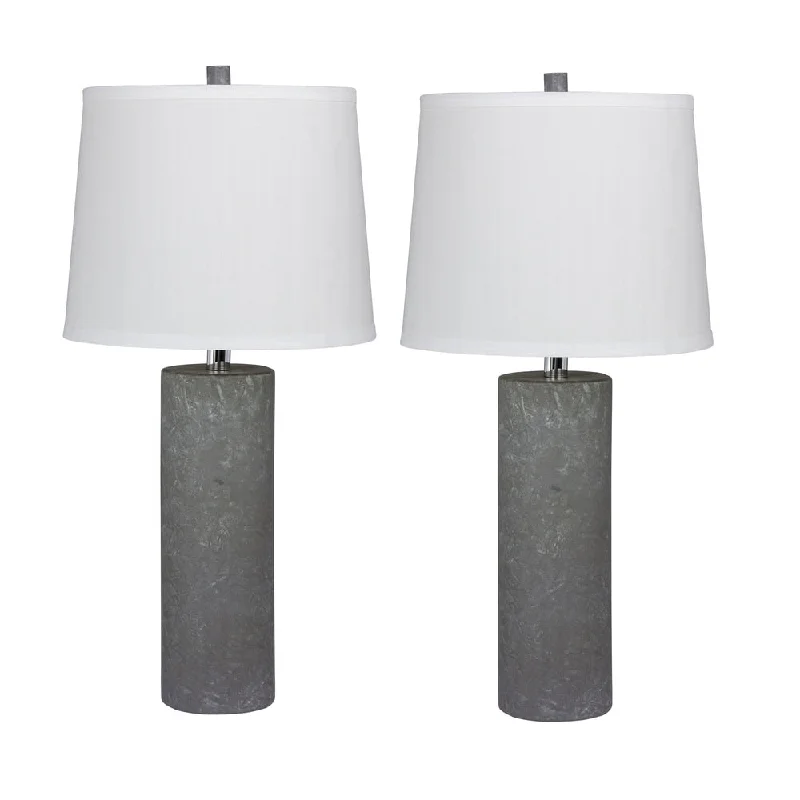 leather table lamps with a distressed texture for a rugged charmleather table lamps with a distressed texture for a rugged charmFangio Lighting's 6228-2PK Pair Of 26 in. Contemporary Column Ceramic Table Lamps in a Gray Finish