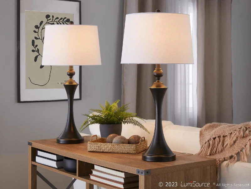 Oil Rubbed Bronze, White Linen