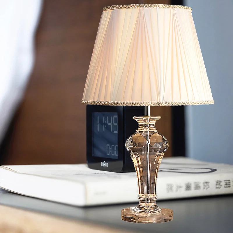 coastal style table lamps with nautical elements for beach housescoastal style table lamps with nautical elements for beach housesPaisley - White Night Lamp with Clear Crystal Base and Tapered Shade