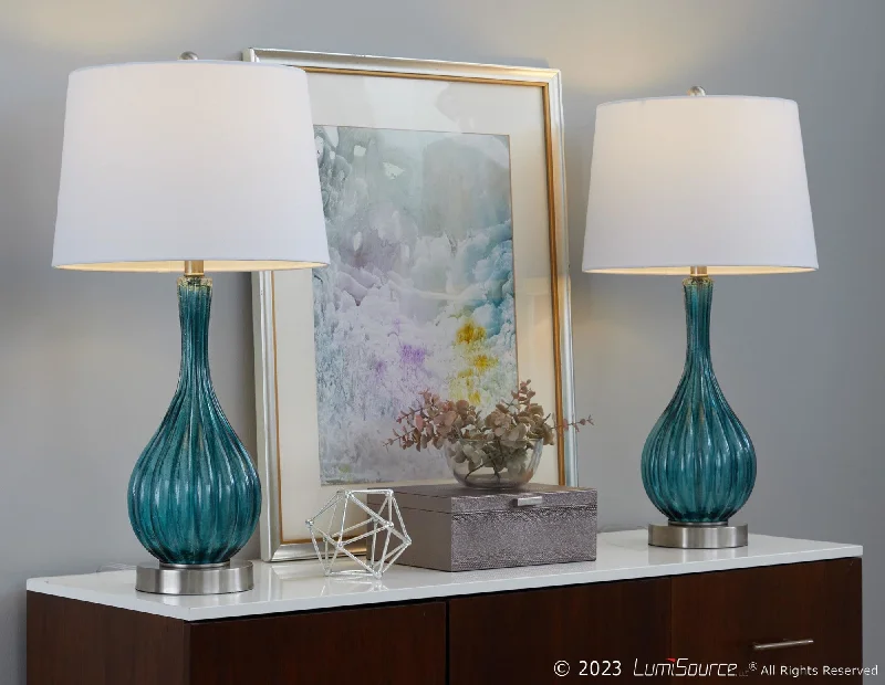 metal table lamps with a matte black finish for a sleek appearancemetal table lamps with a matte black finish for a sleek appearanceJenny 27" Glass Table Lamp - Set of 2 By LumiSource - GTG27-JENNY BUBNIW2