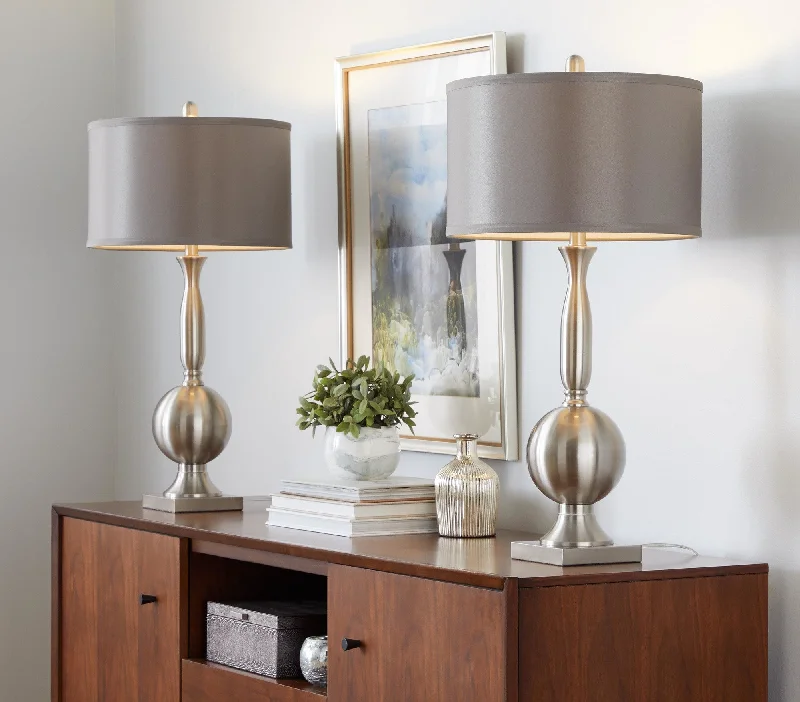 fabric table lamps with a linen shade for a relaxed and breathable lookfabric table lamps with a linen shade for a relaxed and breathable lookJoan 30" Metal Table Lamp - Set of 2 By LumiSource - GTS30-JOAN BNIGY2