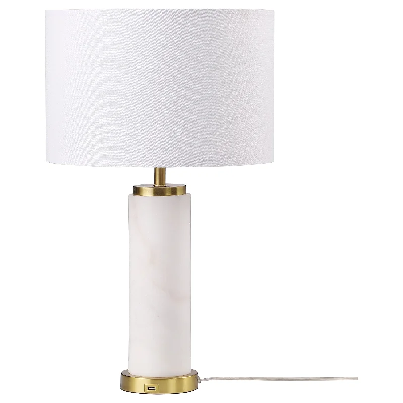 marble table lamps with a luxurious veined pattern for high end decormarble table lamps with a luxurious veined pattern for high end decorLucius 25-inch Drum Shade Marble Body Table Lamp White