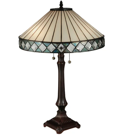wooden table lamps with natural grain for a warm and organic feelwooden table lamps with natural grain for a warm and organic feelMeyda Lighting 134537 25"H Diamondring Table Lamp