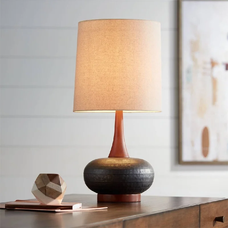 coastal style table lamps with nautical elements for beach housescoastal style table lamps with nautical elements for beach housesMid Century Modern Table Lamp Hammered Bronze Wood - 12" x 24.5"