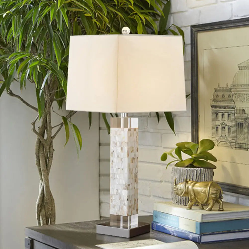 wooden table lamps with natural grain for a warm and organic feelwooden table lamps with natural grain for a warm and organic feelAlfa - White Square Night Light with Rectangle Shell Base