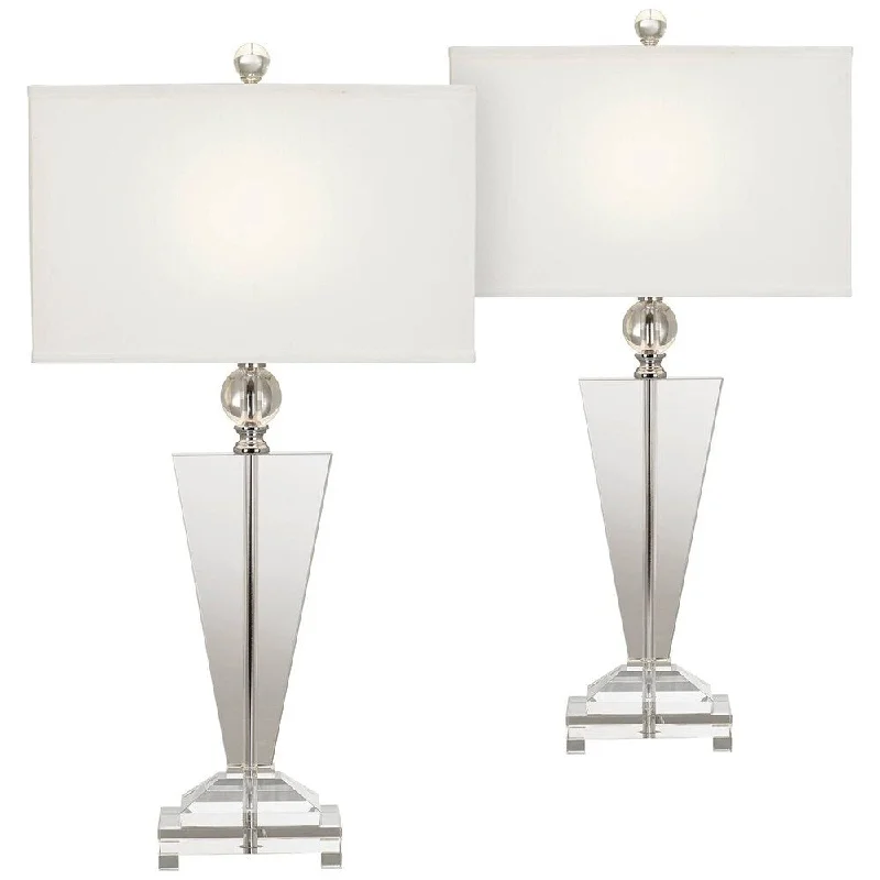 metal table lamps with a matte black finish for a sleek appearancemetal table lamps with a matte black finish for a sleek appearanceModern Table Lamps Set of 2 Art Deco Crystal Trophy for Bedroom - 16" x 30"