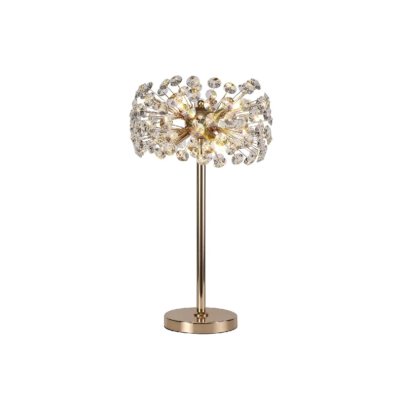 metal table lamps with a matte black finish for a sleek appearancemetal table lamps with a matte black finish for a sleek appearanceNelson Lighting NL82099 Paris  6 Light Table Lamp French Gold Crystal