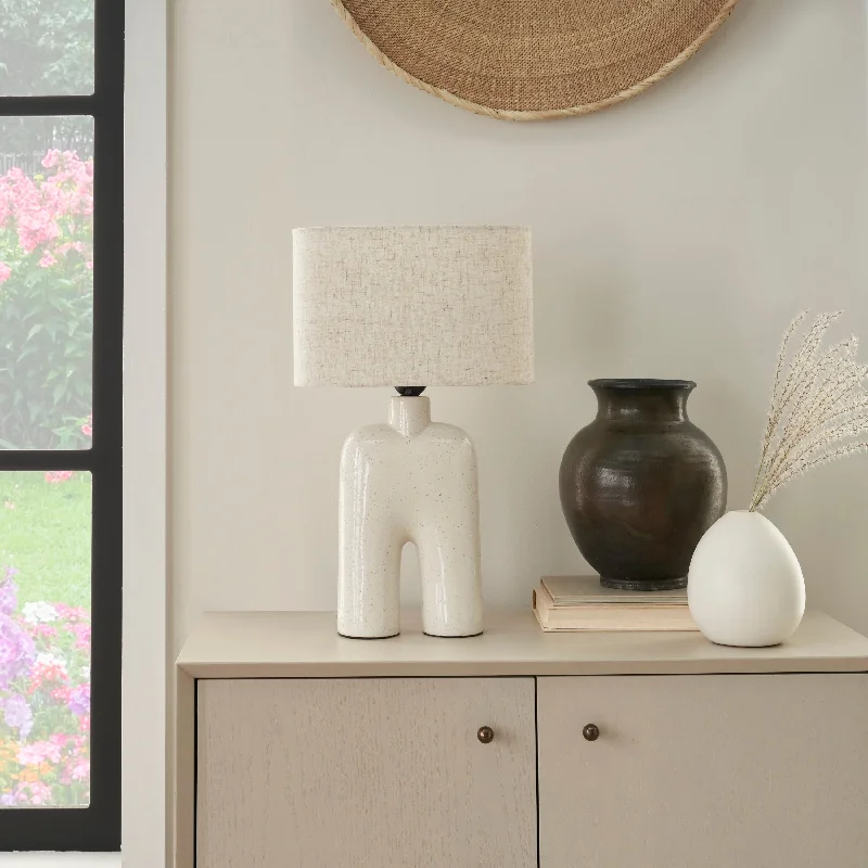 gothic style table lamps with dark finishes for a mysterious lookgothic style table lamps with dark finishes for a mysterious lookNourison 17" Off-White Speckled Textured Ceramic Table Lamp