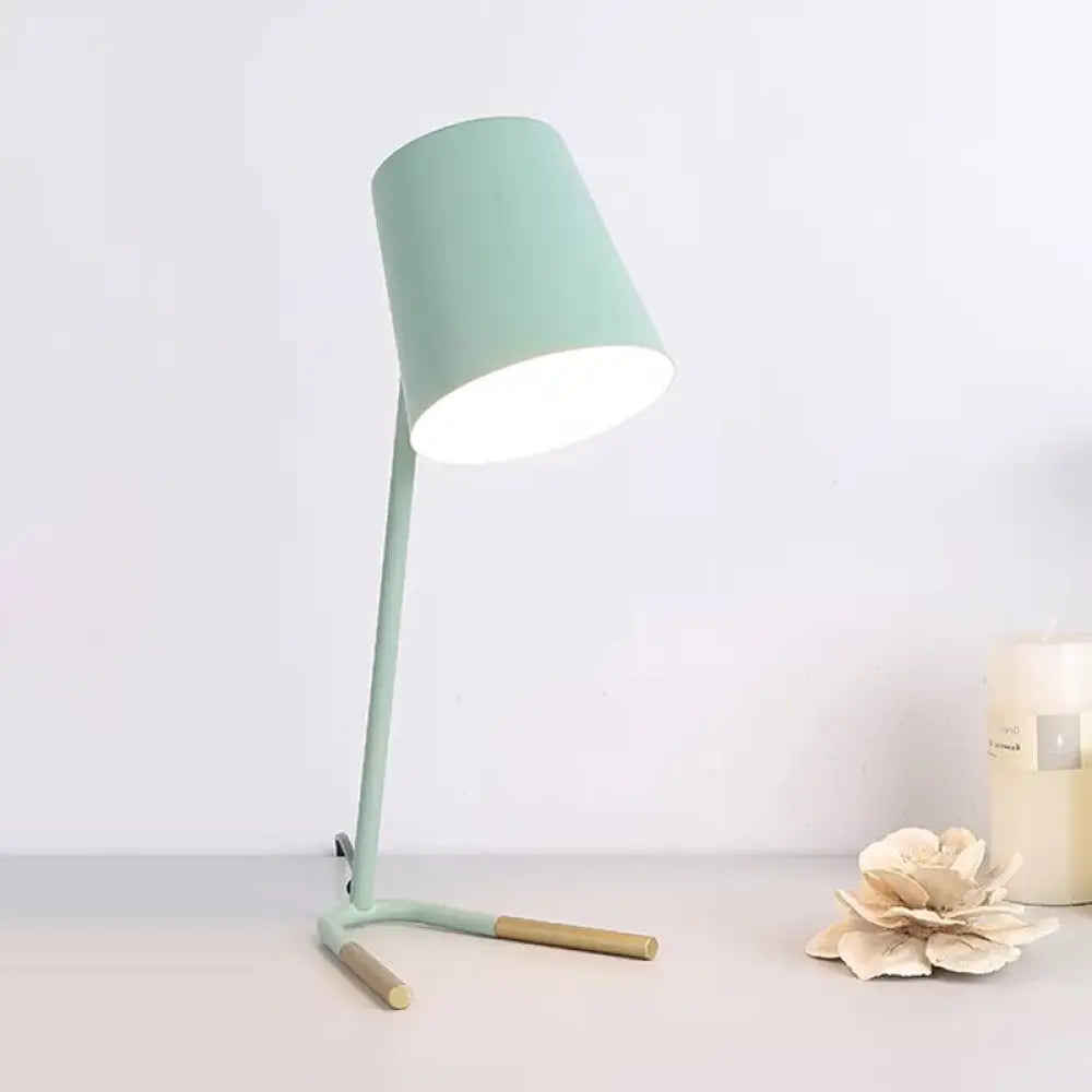mid century modern table lamps with iconic designs for a stylish studymid century modern table lamps with iconic designs for a stylish studyAthena - Pink/Green Pink/Green Tapered Nightstand Light Macaron 1 Head Iron Table Lighting with Swivelable Design and Fork Base