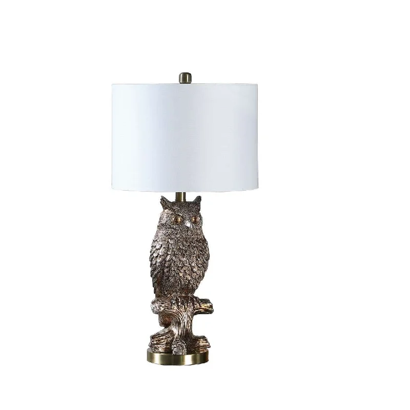 modern minimalist table lamps for contemporary living roomsmodern minimalist table lamps for contemporary living roomsPolyresin Sitting Owl Design Table Lamp With Round Base, Silver By Benzara