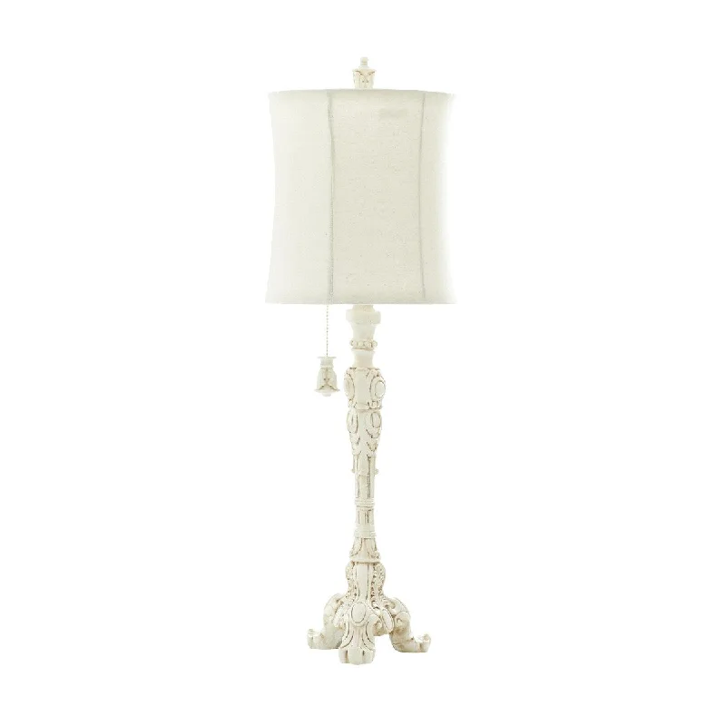 bohemian table lamps with colorful patterns for eclectic bedroomsbohemian table lamps with colorful patterns for eclectic bedroomsPolystone Antique Style Room Buffet Lamp with Drum Shade - Cream - Roche River Decor