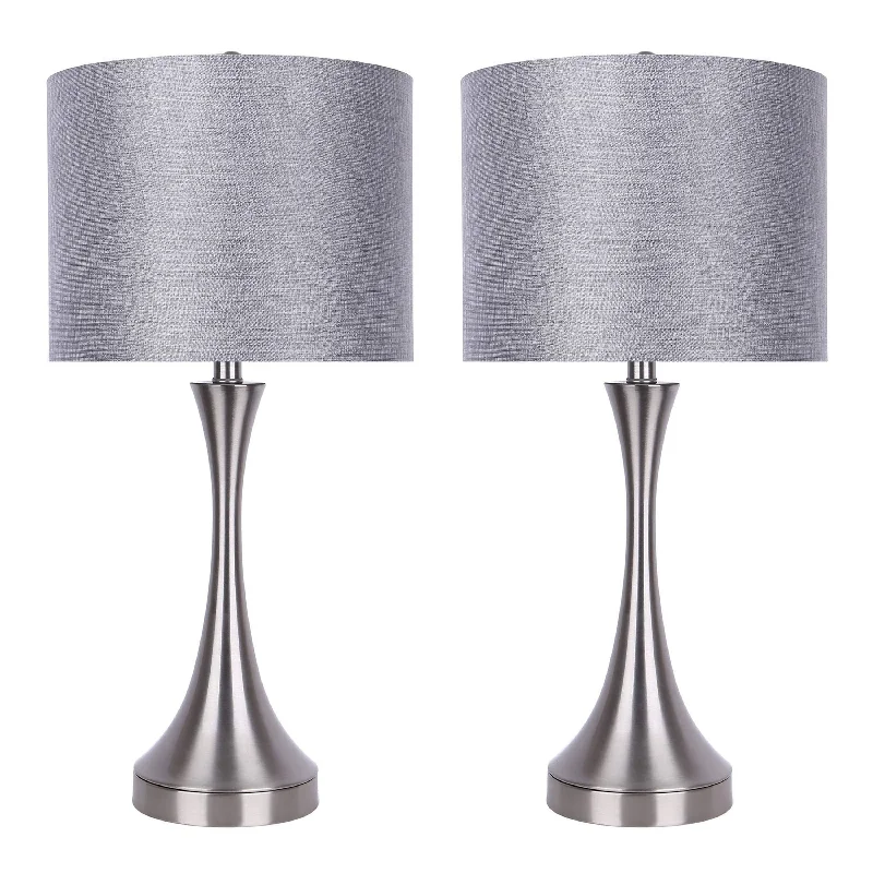 Brushed Nickel/Grey Sparkly Linen