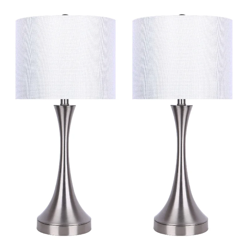 Brushed Nickel/White Glossy Linen