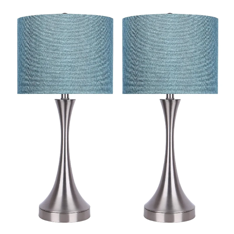 Brushed Nickel/Turquoise Linen