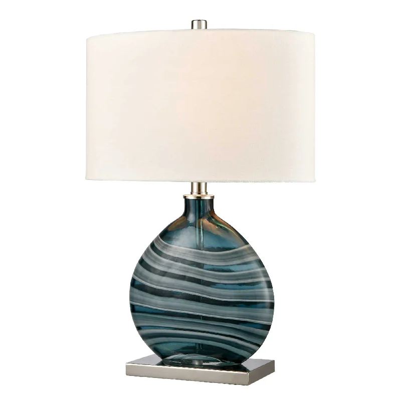 rustic farmhouse table lamps for cozy kitchensrustic farmhouse table lamps for cozy kitchensPortview 22'' High 1-Light Table Lamp - Teal By ELK
