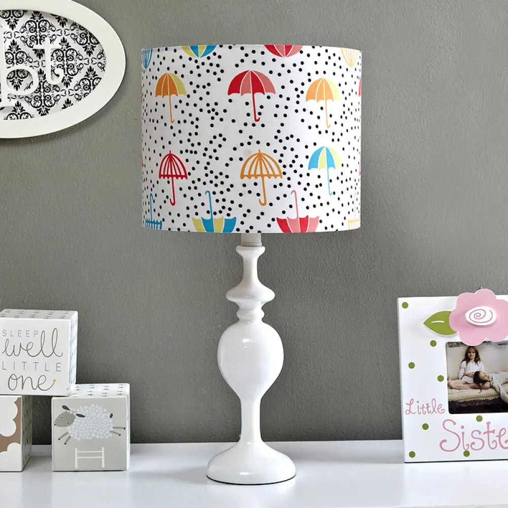 modern minimalist table lamps for contemporary living roomsmodern minimalist table lamps for contemporary living roomsLicia - Resin Drum Desk Light: Contemporary White Nightstand Lamp with Fabric