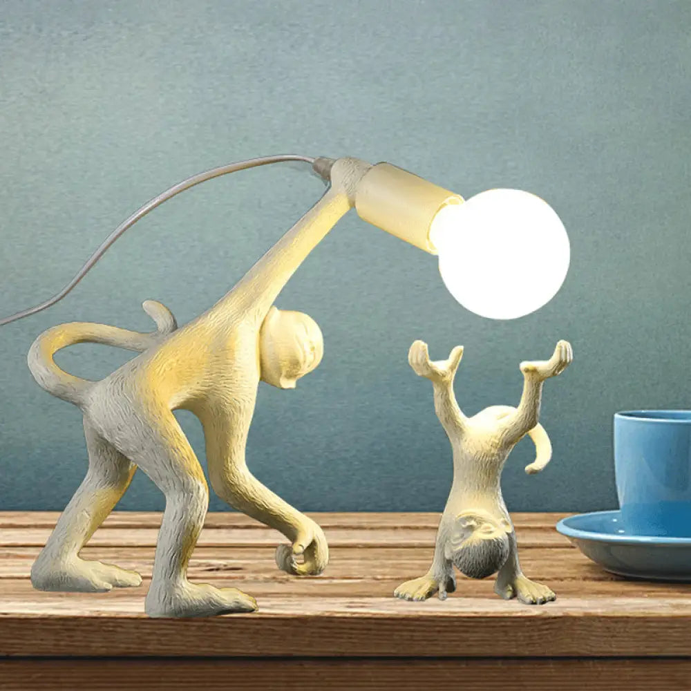 rustic farmhouse table lamps for cozy kitchensrustic farmhouse table lamps for cozy kitchensElena - Resin Resin Monkey Shape Night Table Light Creative 1 Bulb Gold/White/Black Reading Lighting for Bedroom