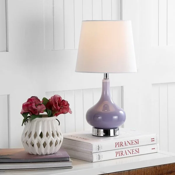 glass table lamps with a frosted surface for soft light diffusionglass table lamps with a frosted surface for soft light diffusionSafavieh Amy Mini Table Lamp - Purple