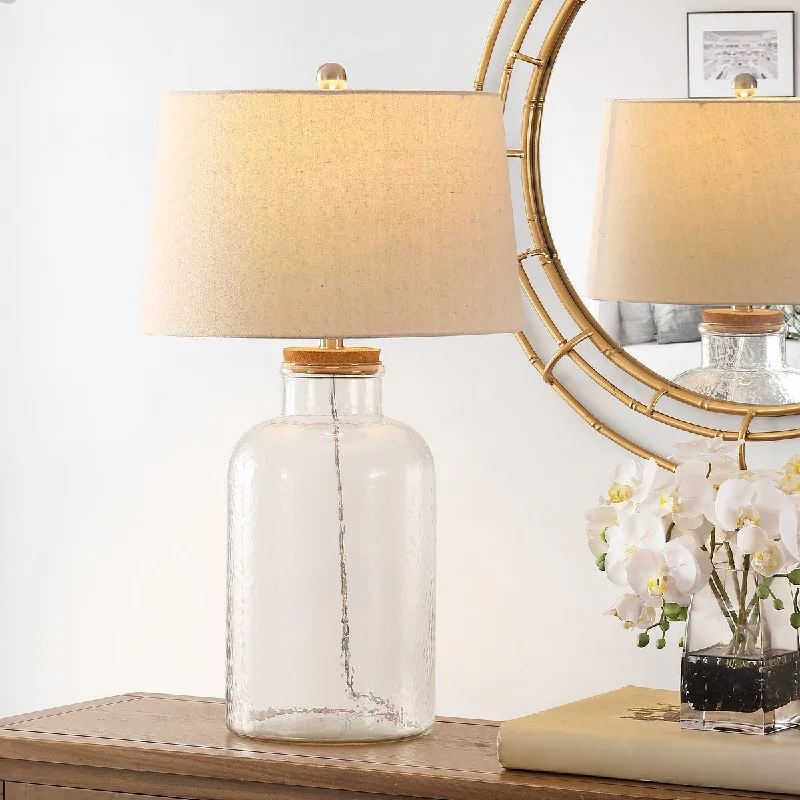 rustic farmhouse table lamps for cozy kitchensrustic farmhouse table lamps for cozy kitchensSafavieh Caden Glass Table Lamp Set Of 2 - Clear