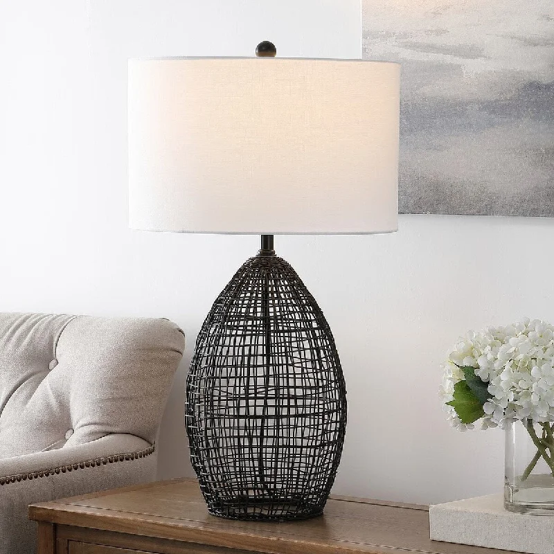 wooden table lamps with natural grain for a warm and organic feelwooden table lamps with natural grain for a warm and organic feelSafavieh Edren Table Lamp - Black