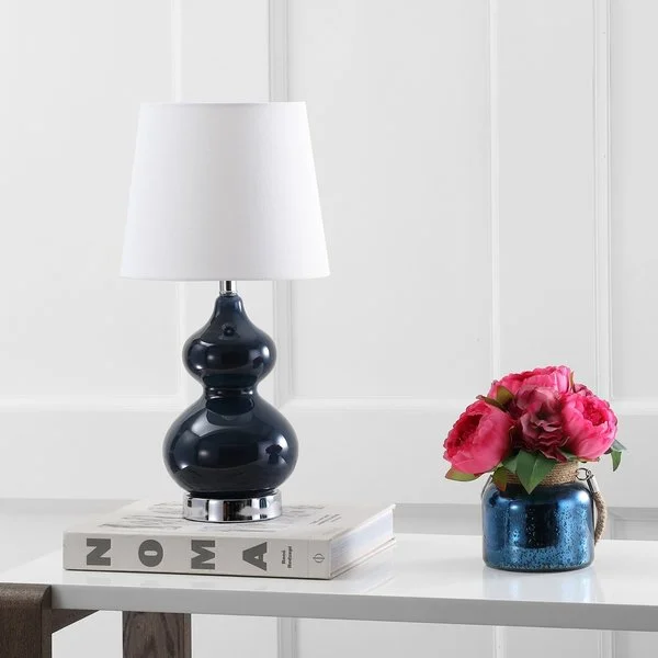 modern minimalist table lamps for contemporary living roomsmodern minimalist table lamps for contemporary living roomsSafavieh Eva Double Mini Table Lamp - Navy