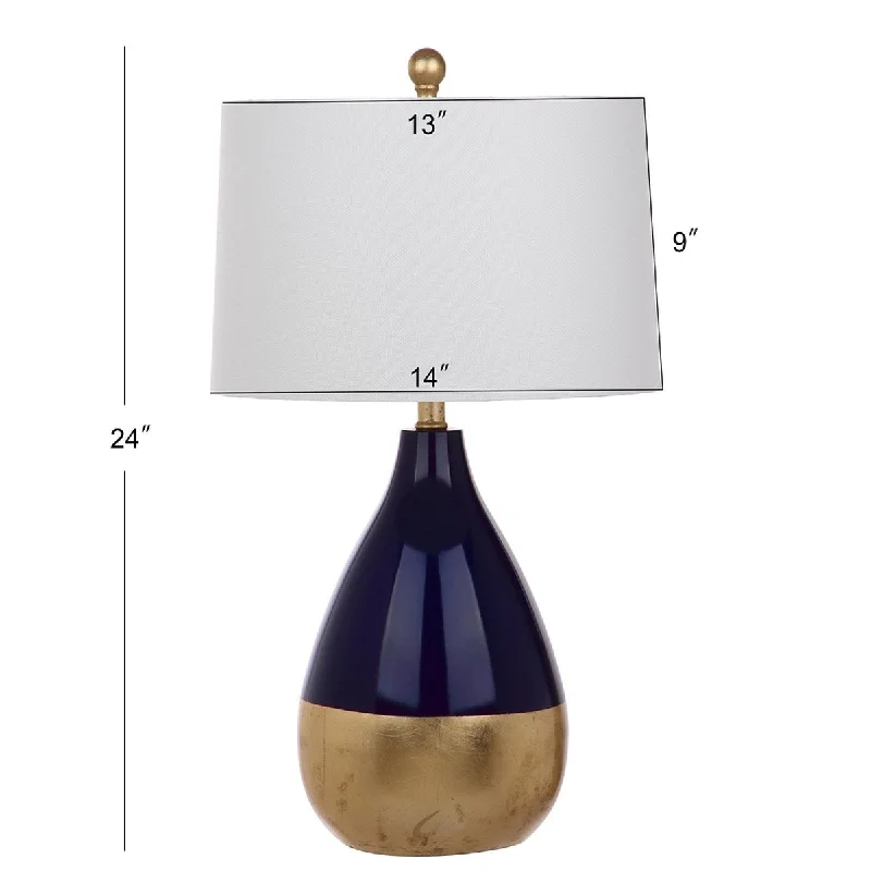 coastal style table lamps with nautical elements for beach housescoastal style table lamps with nautical elements for beach housesSafavieh Kingship 24-Inch H Navy And Gold Table Lamp Set Of 2 - Navy