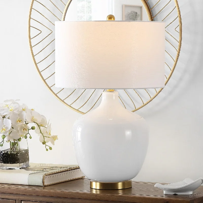 coastal style table lamps with nautical elements for beach housescoastal style table lamps with nautical elements for beach housesSAFAVIEH Lighting Mansoureh 27-inch Glass LED Table Lamp - 17" W x 17" L x 27" H - 17Wx17Dx27H