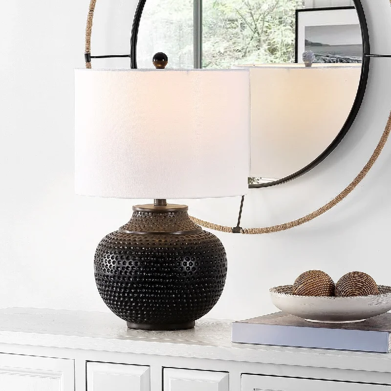 bohemian table lamps with colorful patterns for eclectic bedroomsbohemian table lamps with colorful patterns for eclectic bedroomsSAFAVIEH Lighting Najah 21.5" Table Lamp - 13" W x 13" D x 22" H - 13Wx13Dx22H
